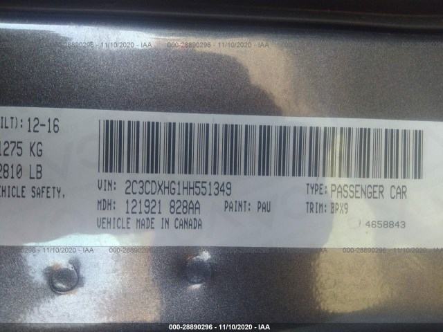 Photo 8 VIN: 2C3CDXHG1HH551349 - DODGE CHARGER 