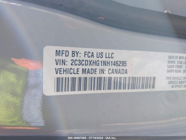 Photo 8 VIN: 2C3CDXHG1NH146295 - DODGE CHARGER 