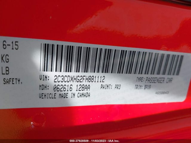 Photo 8 VIN: 2C3CDXHG2FH881112 - DODGE CHARGER 