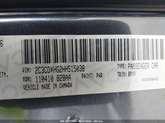 Photo 8 VIN: 2C3CDXHG2HH515038 - DODGE CHARGER 