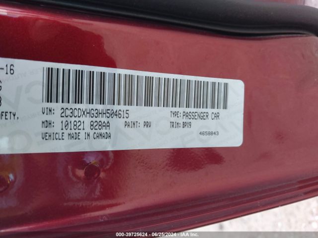 Photo 8 VIN: 2C3CDXHG3HH504615 - DODGE CHARGER 