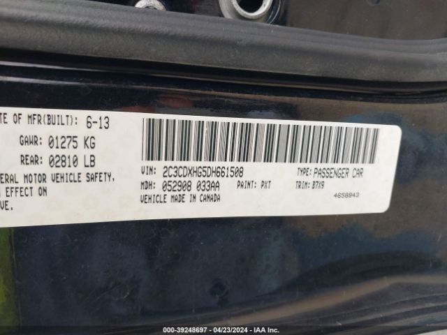 Photo 8 VIN: 2C3CDXHG5DH661508 - DODGE CHARGER 