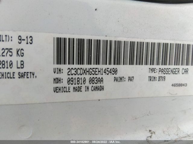 Photo 8 VIN: 2C3CDXHG5EH145490 - DODGE CHARGER 