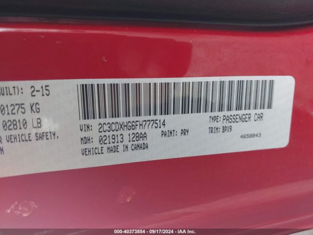 Photo 8 VIN: 2C3CDXHG6FH777514 - DODGE CHARGER 