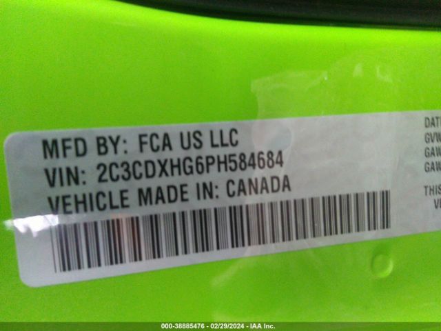 Photo 8 VIN: 2C3CDXHG6PH858468 - DODGE CHARGER 