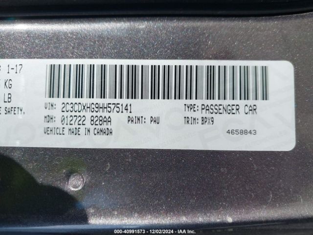 Photo 8 VIN: 2C3CDXHG9HH575141 - DODGE CHARGER 