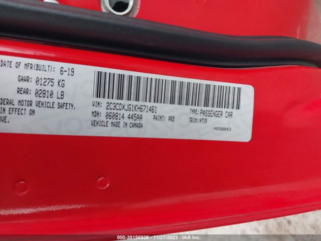 Photo 8 VIN: 2C3CDXJG1KH671461 - DODGE CHARGER 