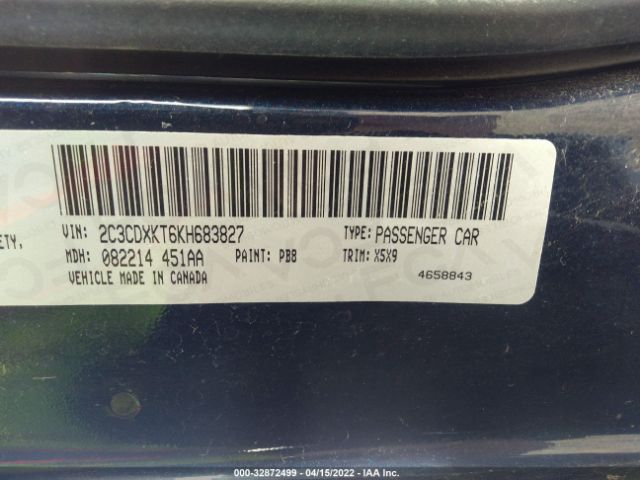 Photo 8 VIN: 2C3CDXKT6KH683827 - DODGE CHARGER 