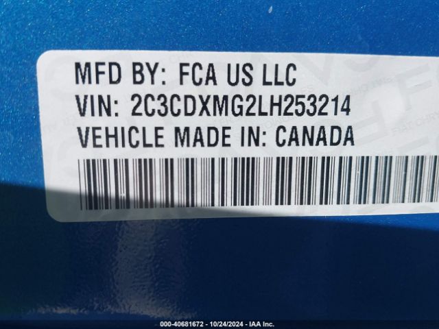 Photo 8 VIN: 2C3CDXMG2LH253214 - DODGE CHARGER 