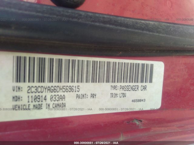 Photo 8 VIN: 2C3CDYAG6DH569615 - DODGE CHALLENGER 