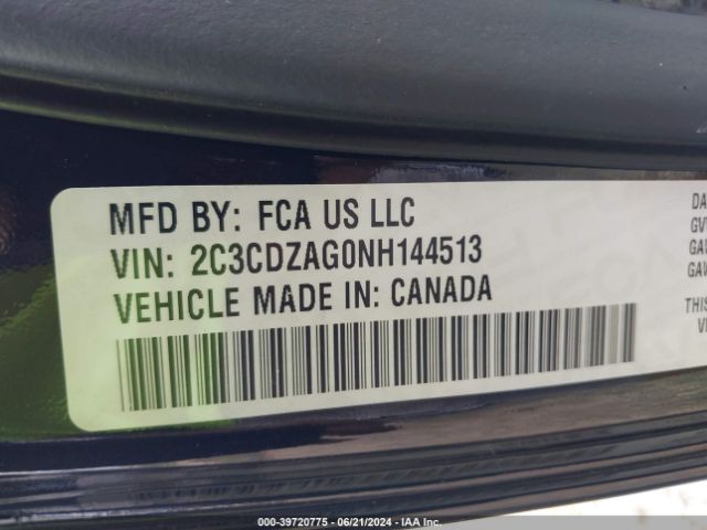 Photo 8 VIN: 2C3CDZAG0NH144513 - DODGE CHALLENGER 