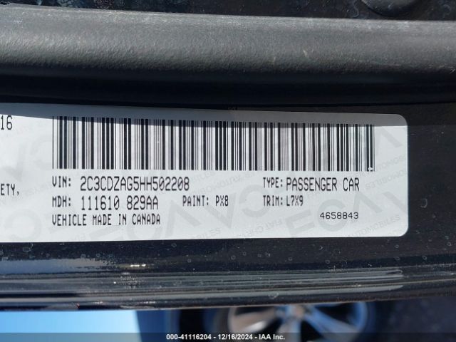 Photo 8 VIN: 2C3CDZAG5HH502208 - DODGE CHALLENGER 