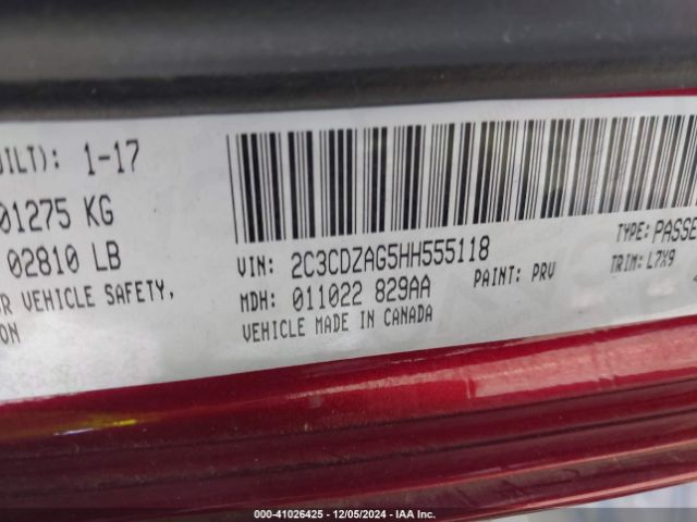 Photo 8 VIN: 2C3CDZAG5HH555118 - DODGE CHALLENGER 