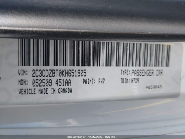 Photo 8 VIN: 2C3CDZBT0KH651905 - DODGE CHALLENGER 