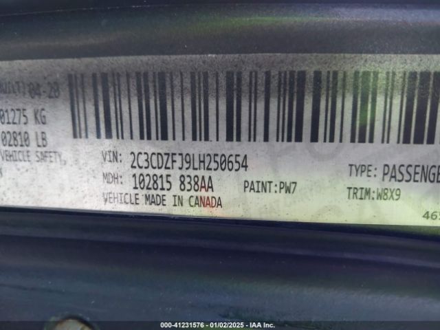 Photo 8 VIN: 2C3CDZFJ3LH250391 - DODGE CHALLENGER 