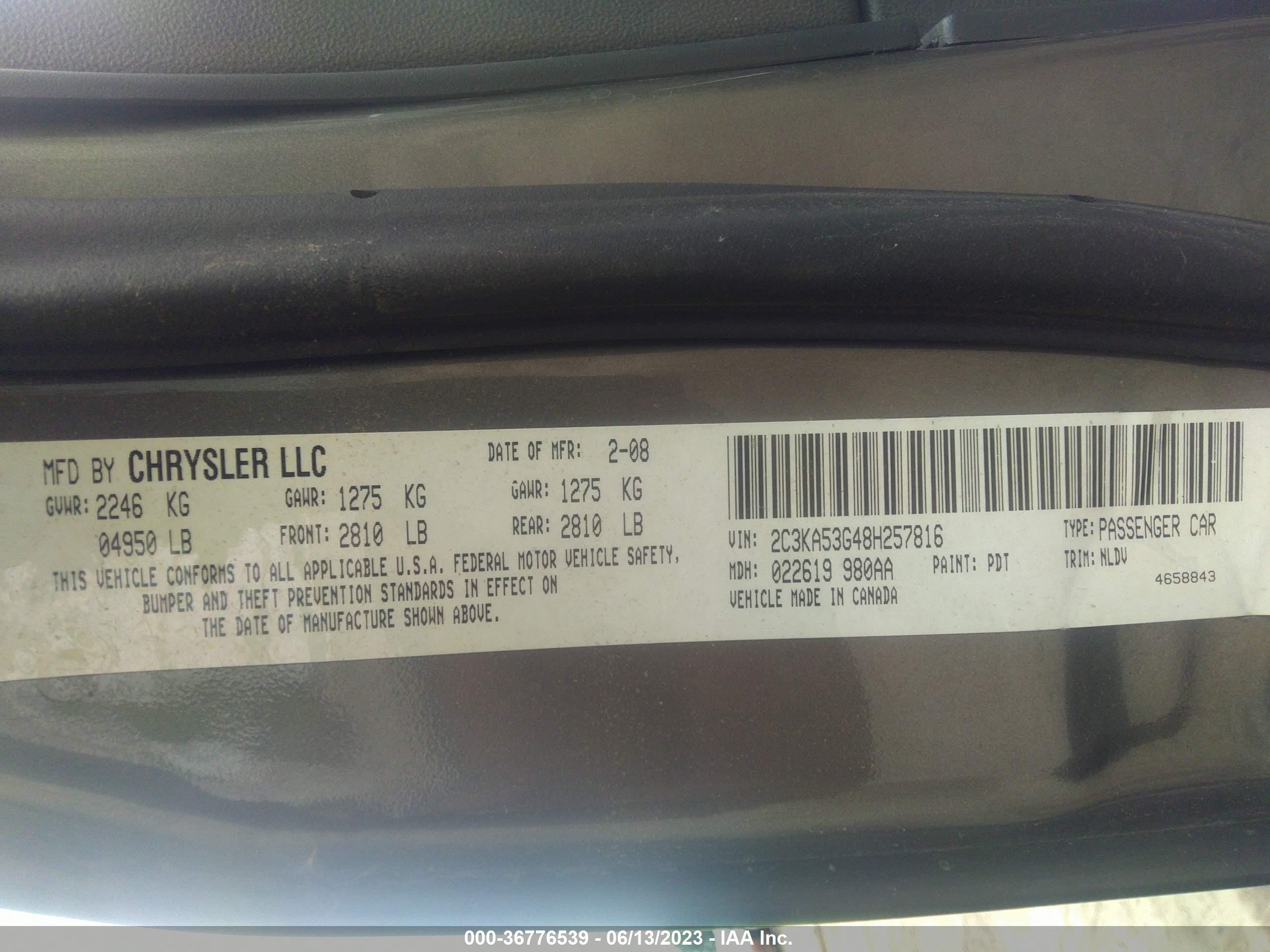 Photo 8 VIN: 2C3KA53G48H257816 - CHRYSLER 300 