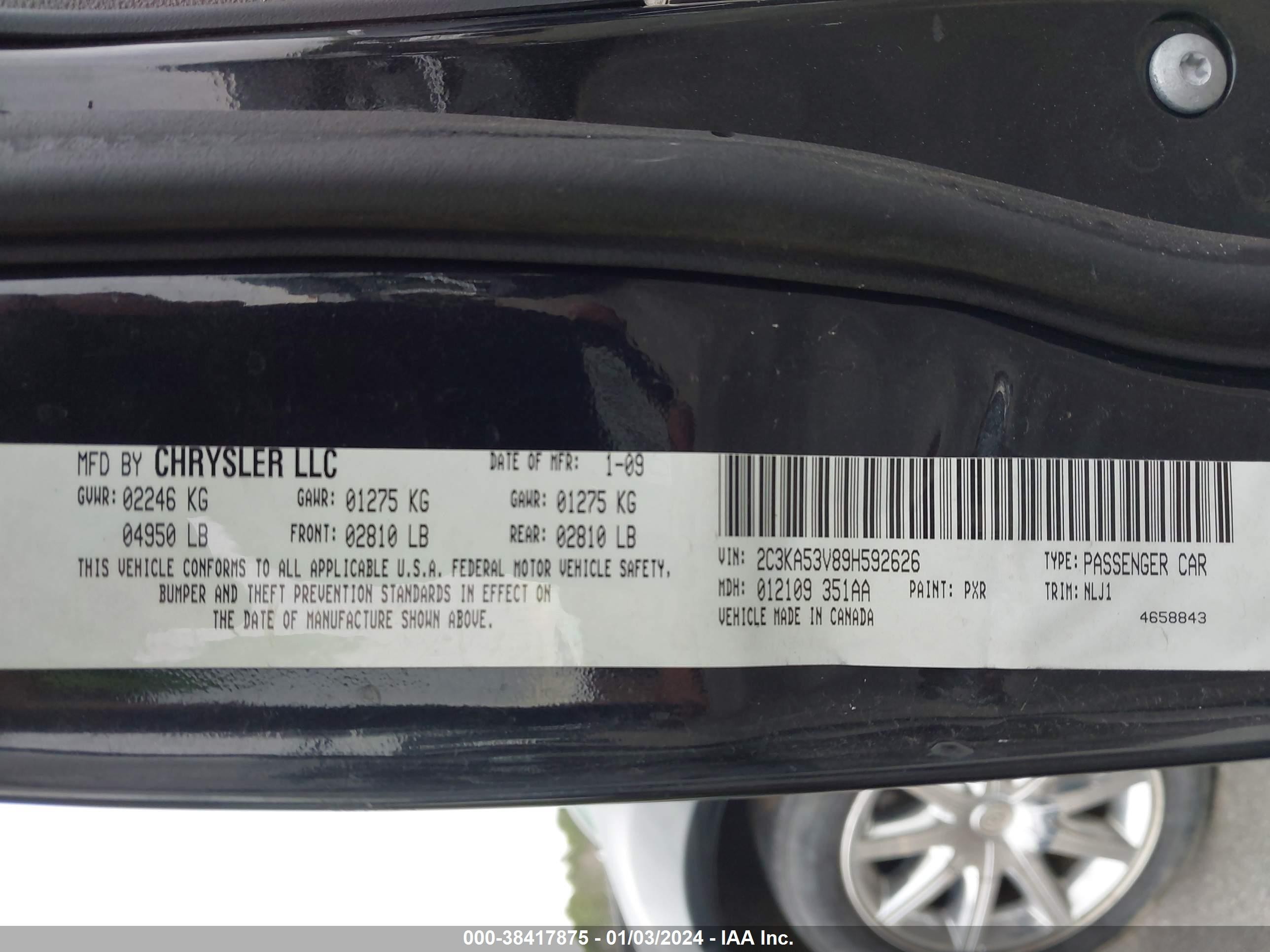 Photo 8 VIN: 2C3KA53V89H592626 - CHRYSLER 300 