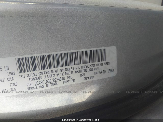 Photo 8 VIN: 2C4RC1AG2JR274548 - CHRYSLER PACIFICA 