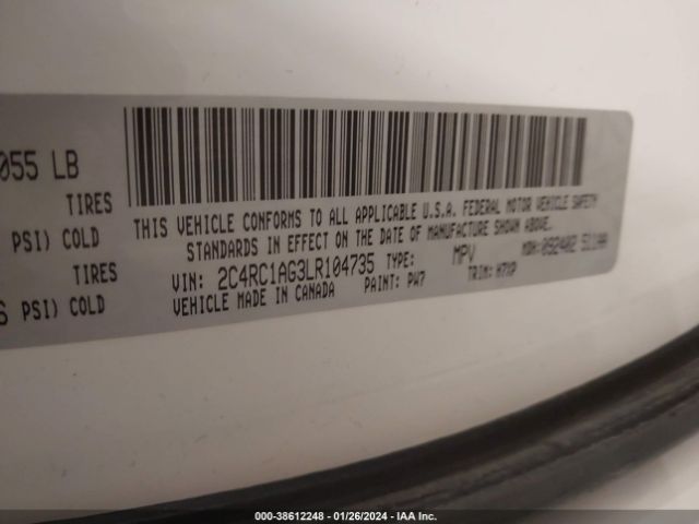 Photo 8 VIN: 2C4RC1AG3LR104735 - CHRYSLER VOYAGER 