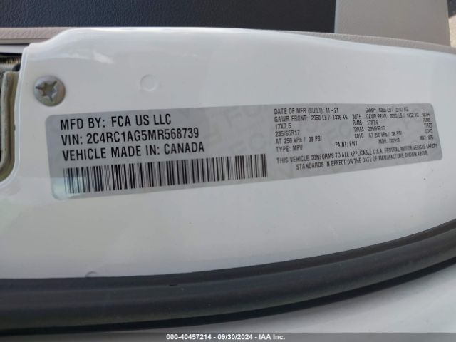 Photo 8 VIN: 2C4RC1AG5MR568739 - CHRYSLER VOYAGER 