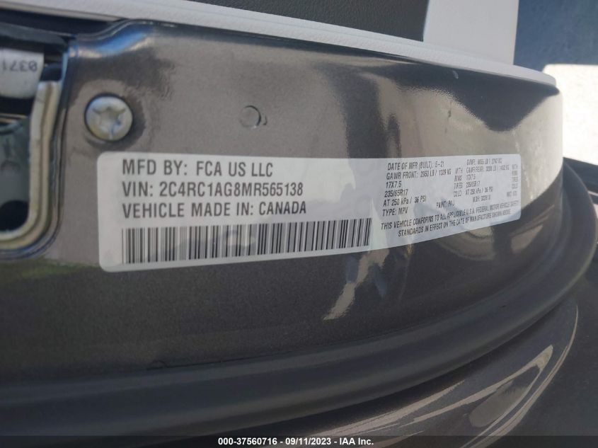 Photo 8 VIN: 2C4RC1AG8MR565138 - CHRYSLER VOYAGER 