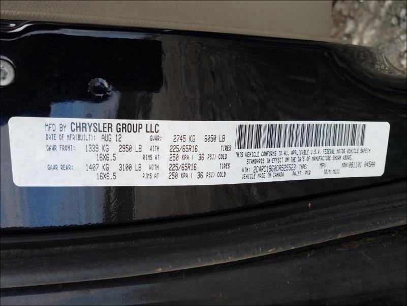 Photo 9 VIN: 2C4RC1BG0DR525523 - CHRYSLER TOWN & COU 