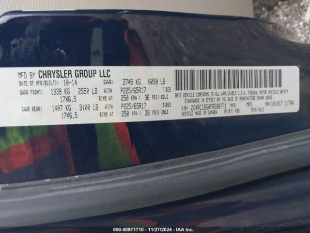 Photo 8 VIN: 2C4RC1BG0FR588771 - CHRYSLER TOWN AND COUNTRY 