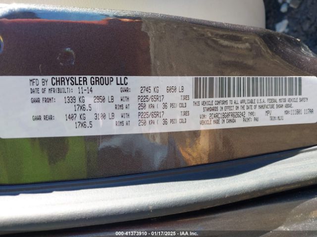 Photo 8 VIN: 2C4RC1BG0FR626242 - CHRYSLER TOWN AND COUNTRY 