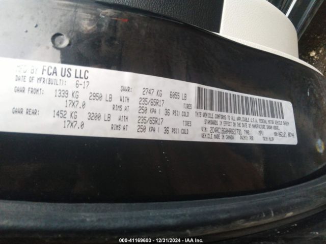 Photo 8 VIN: 2C4RC1BG0HR821731 - CHRYSLER PACIFICA 