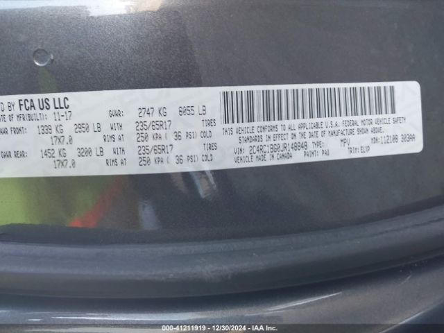 Photo 8 VIN: 2C4RC1BG0JR148848 - CHRYSLER PACIFICA 