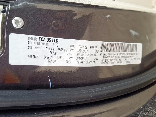 Photo 9 VIN: 2C4RC1BG0KR592961 - CHRYSLER PACIFICA T 