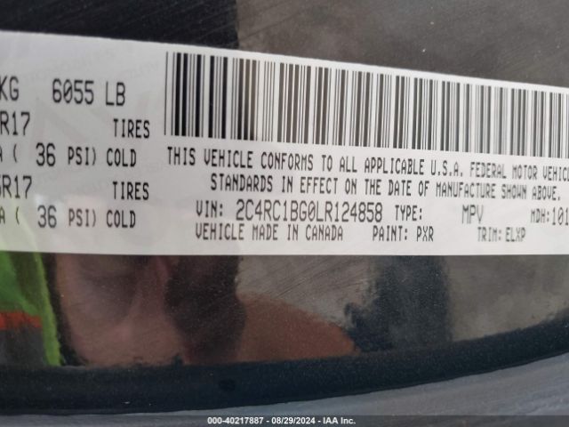 Photo 8 VIN: 2C4RC1BG0LR124858 - CHRYSLER PACIFICA 