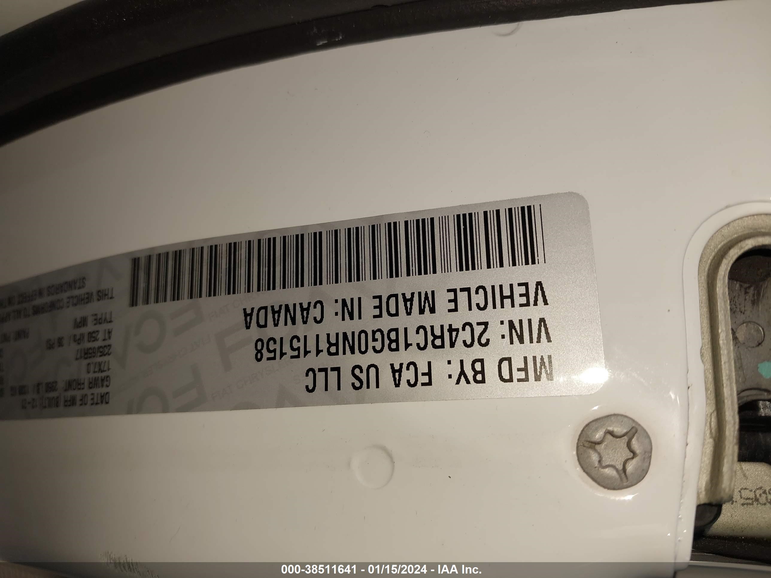 Photo 8 VIN: 2C4RC1BG0NR115158 - CHRYSLER PACIFICA 