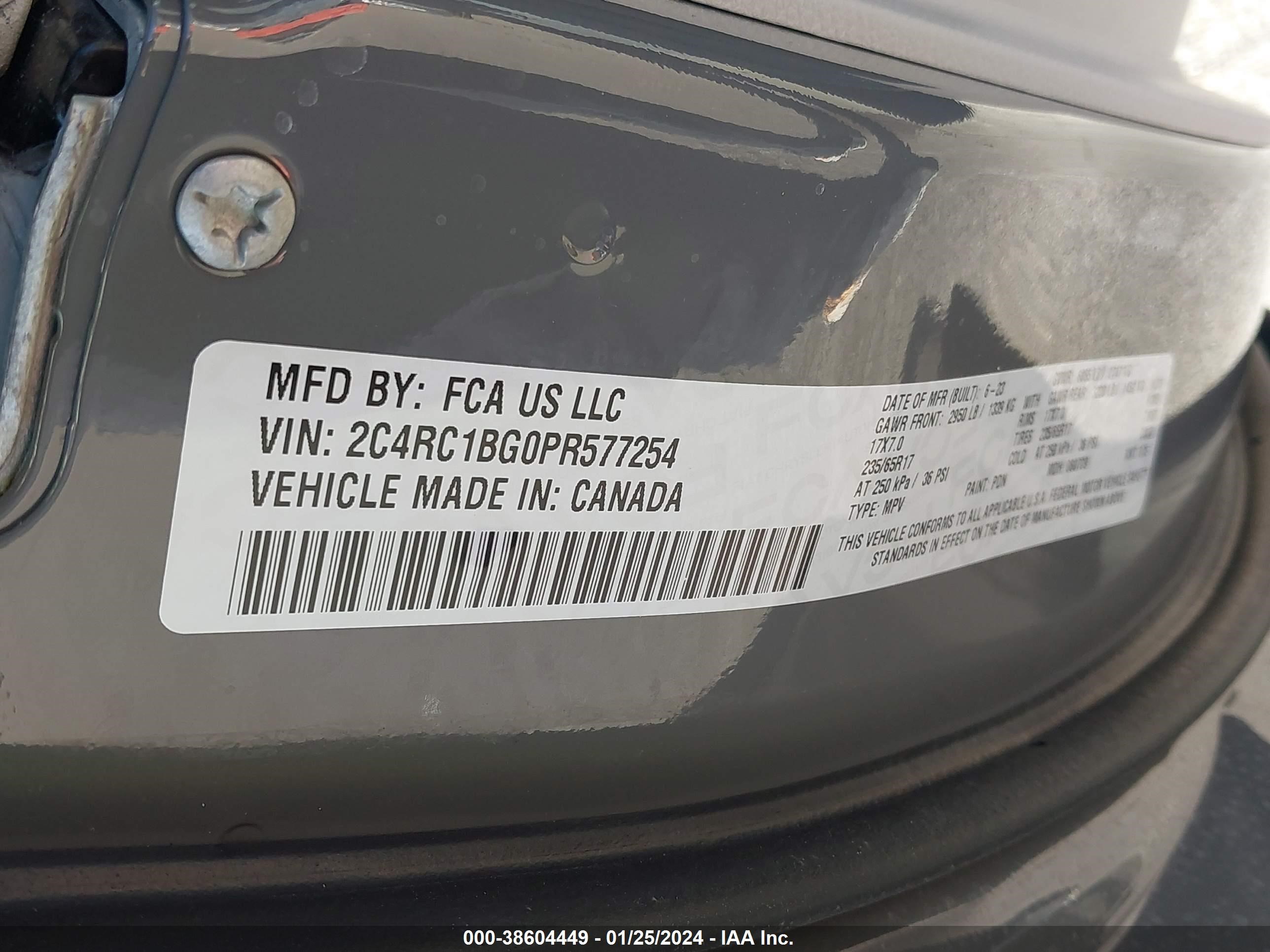 Photo 8 VIN: 2C4RC1BG0PR577254 - CHRYSLER PACIFICA 