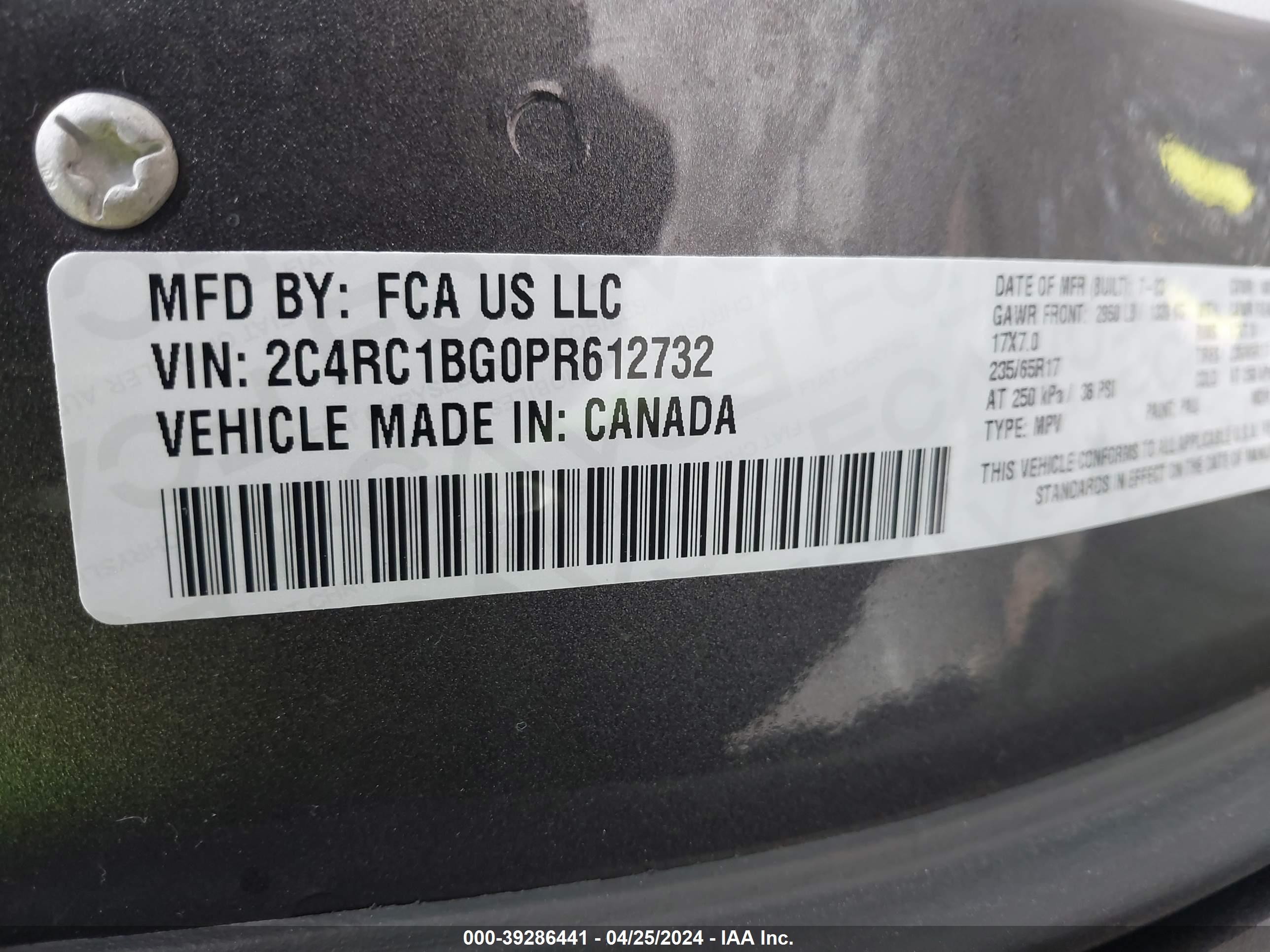 Photo 8 VIN: 2C4RC1BG0PR612732 - CHRYSLER PACIFICA 