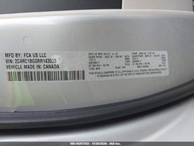 Photo 8 VIN: 2C4RC1BG0RR143533 - CHRYSLER PACIFICA 