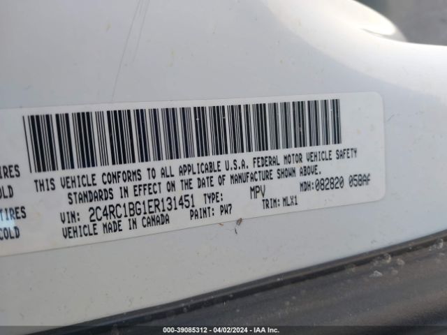 Photo 8 VIN: 2C4RC1BG1ER131451 - CHRYSLER TOWN & COUNTRY 