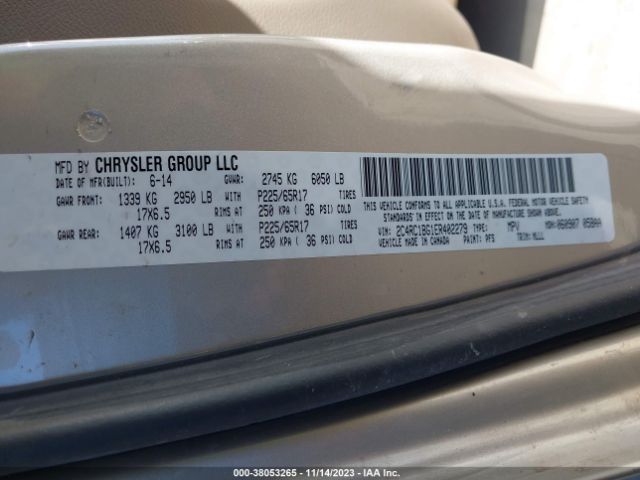 Photo 8 VIN: 2C4RC1BG1ER402279 - CHRYSLER TOWN & COUNTRY 