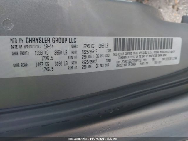 Photo 8 VIN: 2C4RC1BG1FR587712 - CHRYSLER TOWN AND COUNTRY 