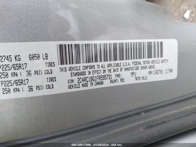 Photo 8 VIN: 2C4RC1BG1FR595731 - CHRYSLER TOWN & COUNTRY 