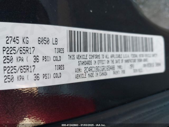 Photo 8 VIN: 2C4RC1BG1GR165408 - CHRYSLER TOWN AND COUNTRY 