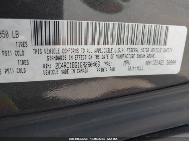 Photo 8 VIN: 2C4RC1BG1GR260406 - CHRYSLER TOWN AND COUNTRY 