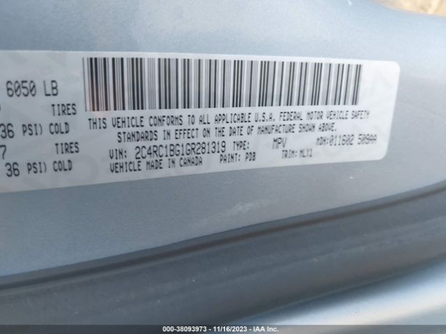 Photo 8 VIN: 2C4RC1BG1GR281319 - CHRYSLER TOWN & COUNTRY 