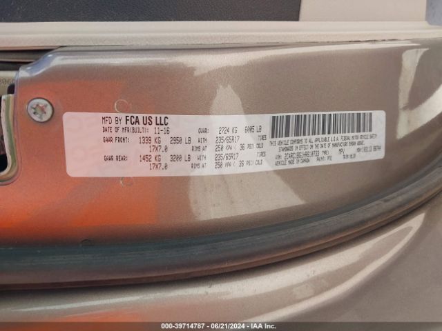 Photo 8 VIN: 2C4RC1BG1HR610733 - CHRYSLER PACIFICA 