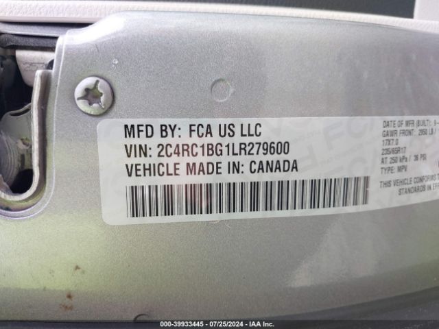 Photo 8 VIN: 2C4RC1BG1LR279600 - CHRYSLER PACIFICA 