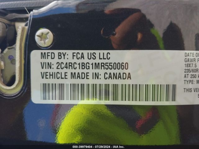 Photo 8 VIN: 2C4RC1BG1MR550060 - CHRYSLER PACIFICA 