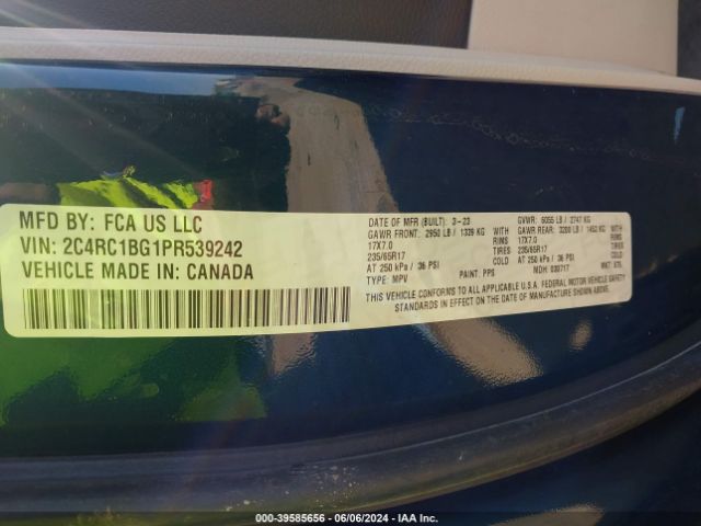 Photo 8 VIN: 2C4RC1BG1PR539242 - CHRYSLER PACIFICA 