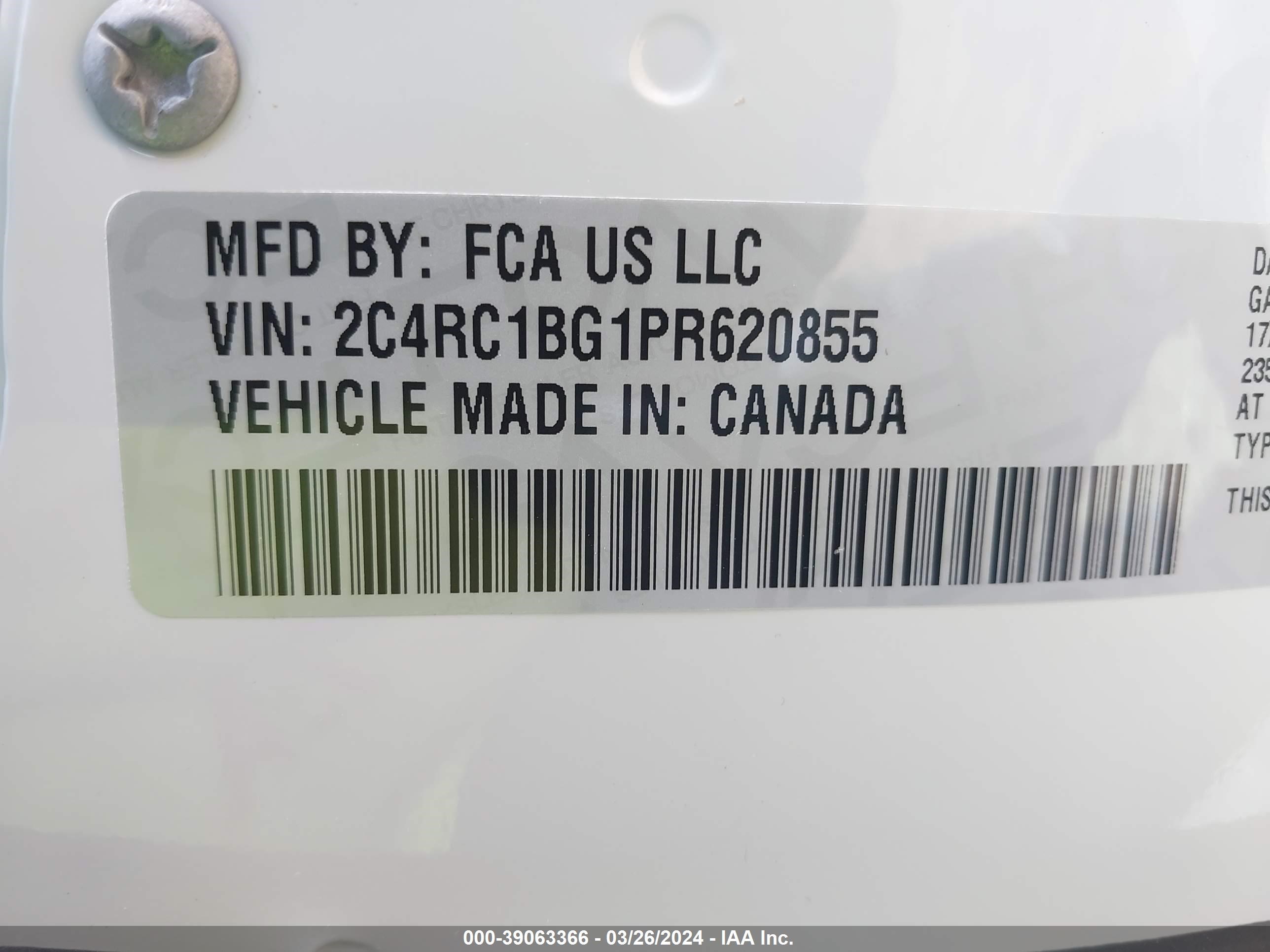 Photo 8 VIN: 2C4RC1BG1PR620855 - CHRYSLER PACIFICA 