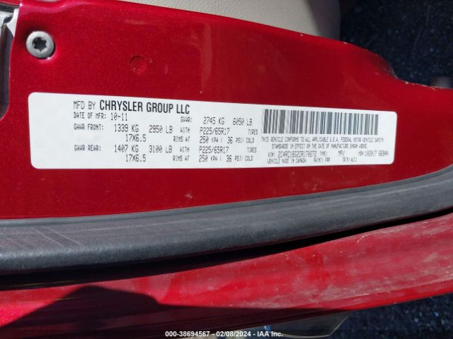 Photo 8 VIN: 2C4RC1BG2CR170272 - CHRYSLER TOWN & COUNTRY 