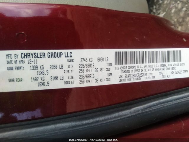 Photo 8 VIN: 2C4RC1BG2CR227604 - CHRYSLER TOWN & COUNTRY 